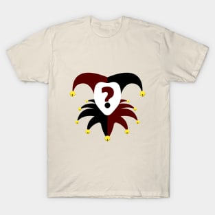 Jester hat and head with question mark T-Shirt